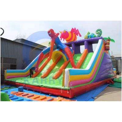 Commercial Spiderman Casa de salto Obstáculo Castillo Combo Golpeador Inflable tobogán de agua