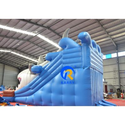 Color personalizado Edificio inflable húmedo / seco con tobogán y soplador diversión al aire libre unisex