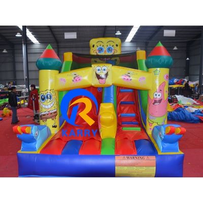 Casa de salto de PVC inflable comercial y tobogán seco para alquiler de fiestas en interiores 8x3x5m