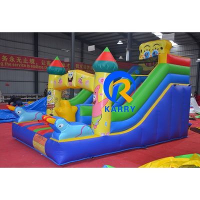 Casa de salto de PVC inflable comercial y tobogán seco para alquiler de fiestas en interiores 8x3x5m