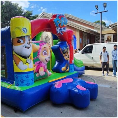 Casa de salto inflable con diapositiva dibujos animados Patrulla de perros de patadas Temas de edad 14 años o más