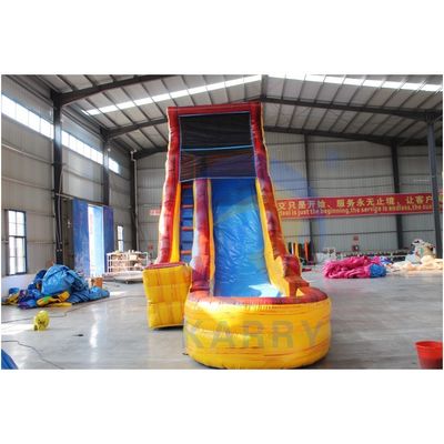 Grado comercial de lujo tobogán de agua inflable con impresión digital 18 pies de tamaño cuadrado