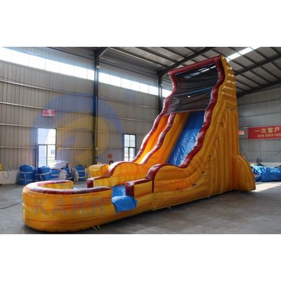 Grado comercial de lujo tobogán de agua inflable con impresión digital 18 pies de tamaño cuadrado