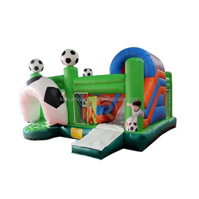 Jump Slide and Score PVC Inflable Bouncer House Combo para entusiastas del fútbol unisex
