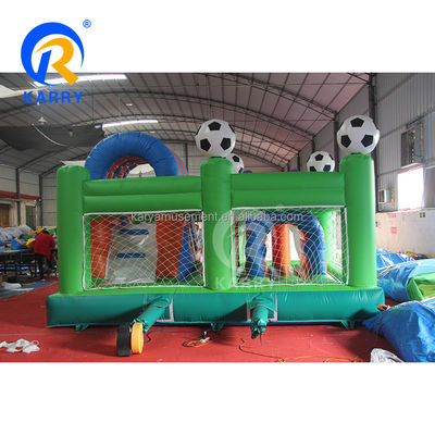 Jump Slide and Score PVC Inflable Bouncer House Combo para entusiastas del fútbol unisex