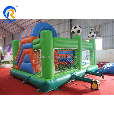 Jump Slide and Score PVC Inflable Bouncer House Combo para entusiastas del fútbol unisex