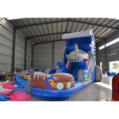 Capacidad máxima 100-500 kg Deslizador seco inflables caliente para niños y adultos Diseño de tiburón grande