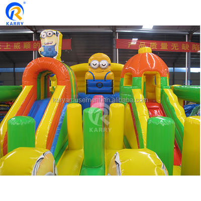 Accesorios de soplador de aire Minions hinchables Ciudad divertida Castillo de salto para el tiempo de juego de los niños
