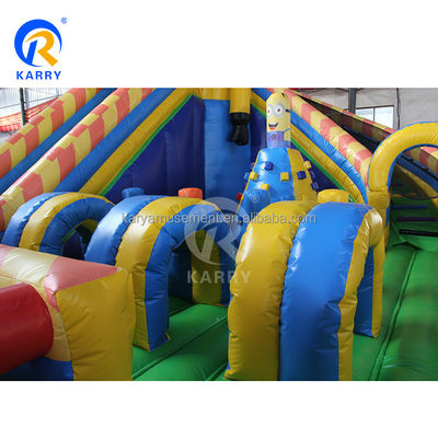 Kit de reparación incluido Gran castillo inflable con tobogán inflable y curso de obstáculos