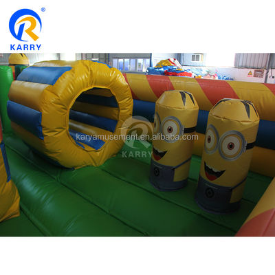 Kit de reparación incluido Gran castillo inflable con tobogán inflable y curso de obstáculos