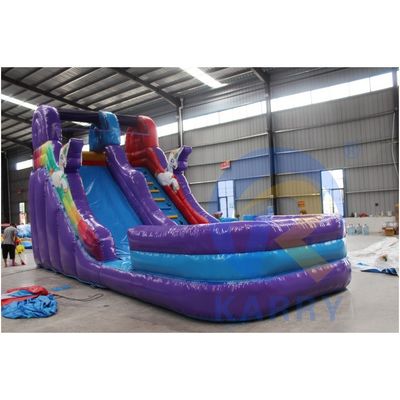 5-10 pasajeros Slide de agua inflable de PVC de grado comercial con piscina