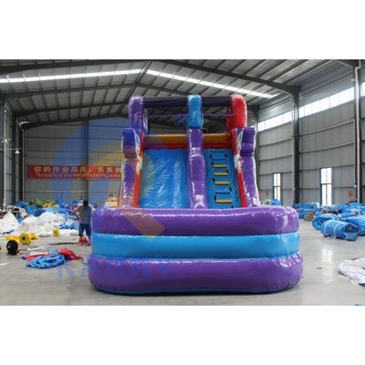 5-10 pasajeros Slide de agua inflable de PVC de grado comercial con piscina