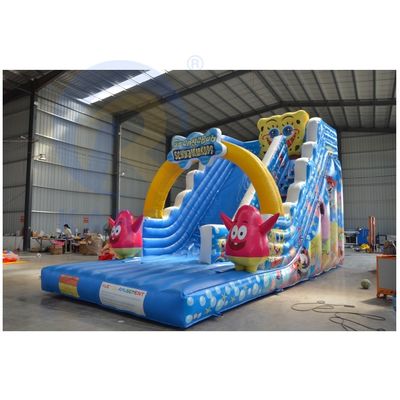 Personaje de dibujos animados favorito de los niños Gran tobogán de agua inflable azul para adultos