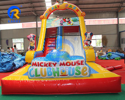 Personaje de dibujos animados favorito de los niños Gran tobogán de agua inflable azul para adultos