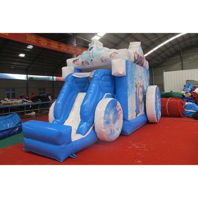 Carro inflable congelado con tobogán Hielo y nieve Castillo Princesa juguete inflable al aire libre