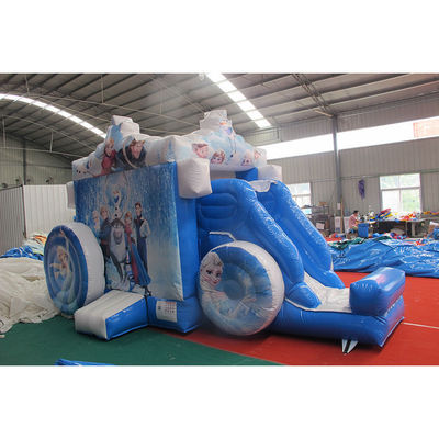 Carro inflable congelado con tobogán Hielo y nieve Castillo Princesa juguete inflable al aire libre