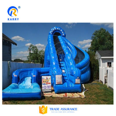 18 pies de PVC azul tobogán de agua inflable con piscina Karry Tropical Salto Castillo de Salto