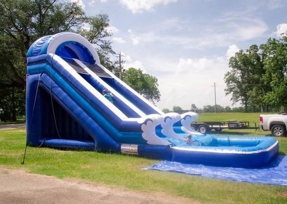 18 pies de PVC azul tobogán de agua inflable con piscina Karry Tropical Salto Castillo de Salto