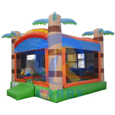Casa inflada para niños unisex con cama de trampolín de palma personalizable