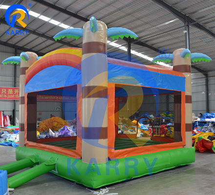Casa inflada para niños unisex con cama de trampolín de palma personalizable
