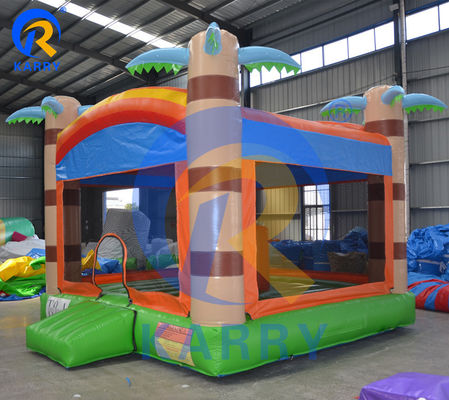 Casa inflada para niños unisex con cama de trampolín de palma personalizable