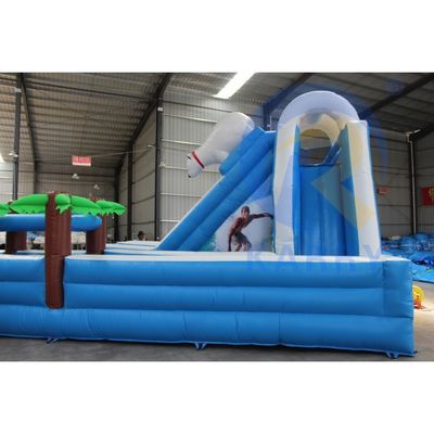 Deslizamiento acuático comercial inflable Oso polar Ártico Plunge Carril doble para diversión al aire libre