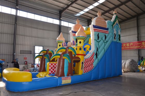 27FT Castillo de la Princesa Temática Comercial Golondrinas de agua inflables al aire libre Seco para adultos