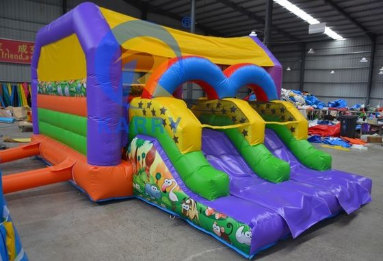 Términos de pago T/T Casa de rebote inflable al aire libre con doble deslizamiento y material de PVC