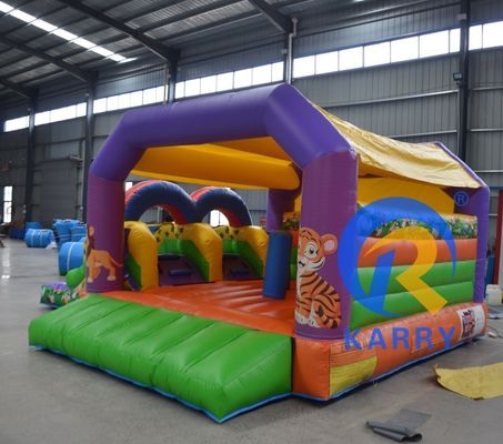 Términos de pago T/T Casa de rebote inflable al aire libre con doble deslizamiento y material de PVC