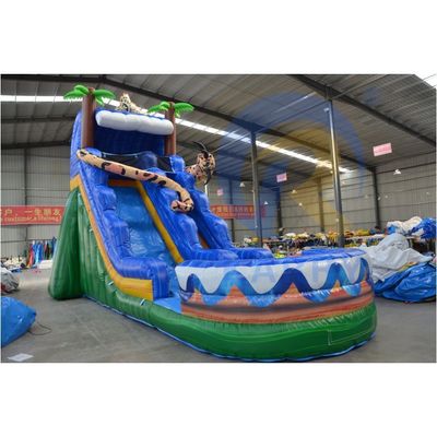 Oportunidad comercial PVC patio trasero lleno de aire tobogán de agua inflable con piscina