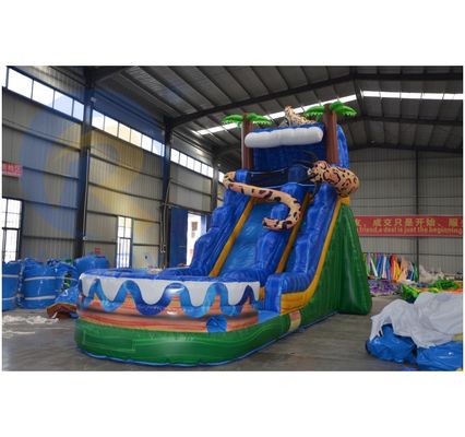 Oportunidad comercial PVC patio trasero lleno de aire tobogán de agua inflable con piscina