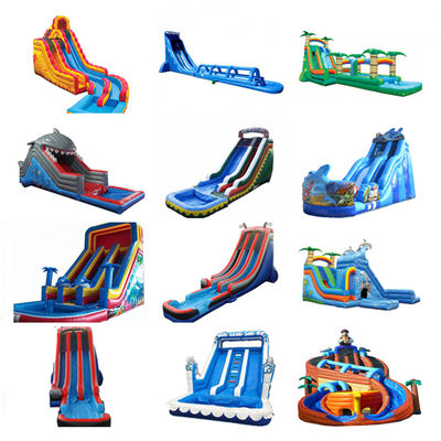Oportunidad comercial PVC patio trasero lleno de aire tobogán de agua inflable con piscina