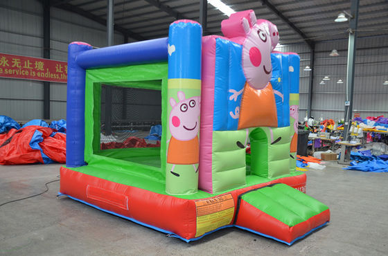 Promoción de eventos comerciales Deslizamiento de castillo inflable con niños dibujos animados Cerdo Casa de salto