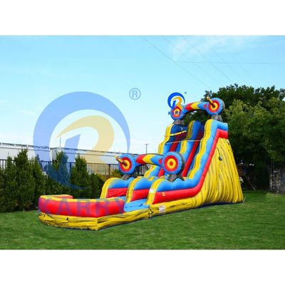 Carry Target 0,55 mm Tarpaulin de PVC amarillo color mágico tobogán de agua inflable con piscina