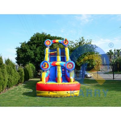 Carry Target 0,55 mm Tarpaulin de PVC amarillo color mágico tobogán de agua inflable con piscina