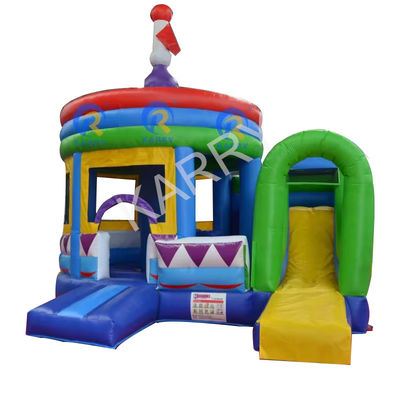 PORTABLE PVC cilindrico castillo de salto con deslizamiento lateral y cúpula inflable La experiencia de fiesta definitiva