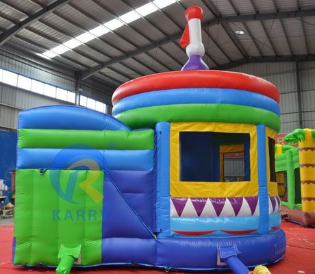 PORTABLE PVC cilindrico castillo de salto con deslizamiento lateral y cúpula inflable La experiencia de fiesta definitiva