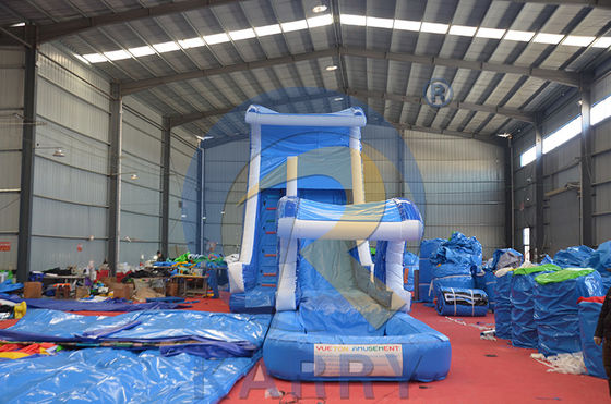 Centro comercial Oportunidad Gran tobogán de agua inflable con piscina y camino de tobogán largo