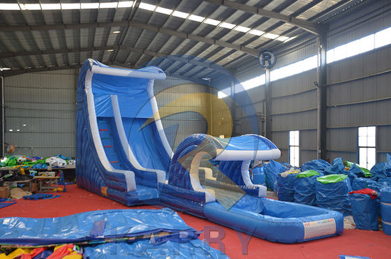 Centro comercial Oportunidad Gran tobogán de agua inflable con piscina y camino de tobogán largo