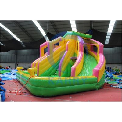 Color personalizado de mármol trópico tobogán de agua inflable Combo Bouncer para venta Unisex