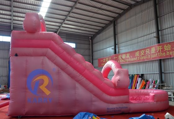 Popular tobogán de agua inflable rosa tobogán comercial para adultos para entretenimiento al aire libre