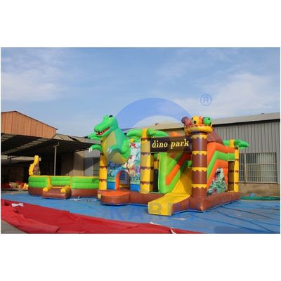 Commercial Grade Dino Park Air Bounce House Combo Slide Bouncers Saltadores para niños