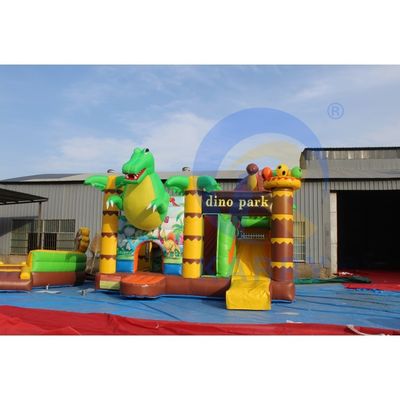 Commercial Grade Dino Park Air Bounce House Combo Slide Bouncers Saltadores para niños
