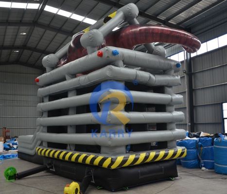 Parque de diversiones Equipo Enjaulado Bestia Castillo de salto Casa de salto inflable con tobogán