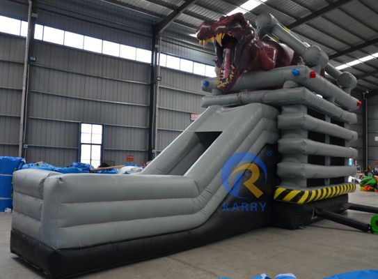 Parque de diversiones Equipo Enjaulado Bestia Castillo de salto Casa de salto inflable con tobogán