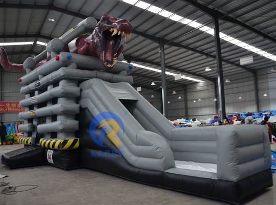 Parque de diversiones Equipo Enjaulado Bestia Castillo de salto Casa de salto inflable con tobogán