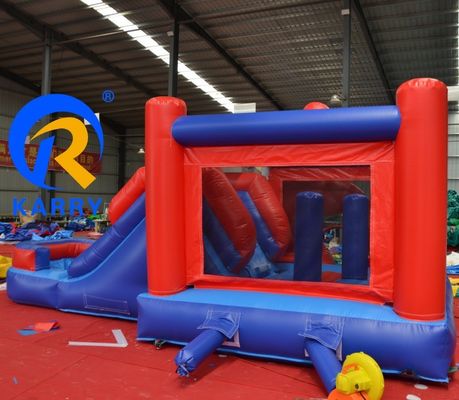 Blower incluido Personaje de dibujos animados Trampolín hinchable tobogán para parques de diversiones