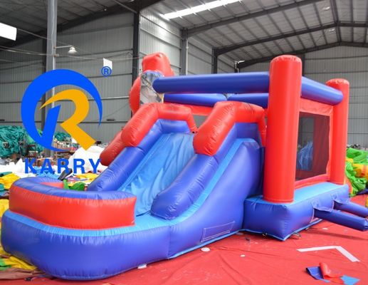 Blower incluido Personaje de dibujos animados Trampolín hinchable tobogán para parques de diversiones