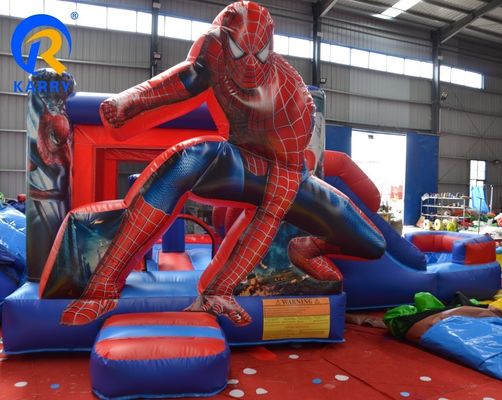 Blower incluido Personaje de dibujos animados Trampolín hinchable tobogán para parques de diversiones