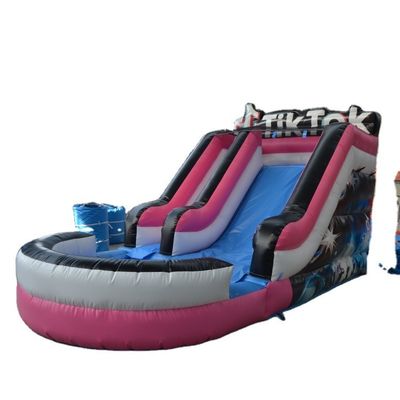 Capacidad máxima 100-500 kg Promoción de eventos comerciales tobogán de agua inflable con piscina